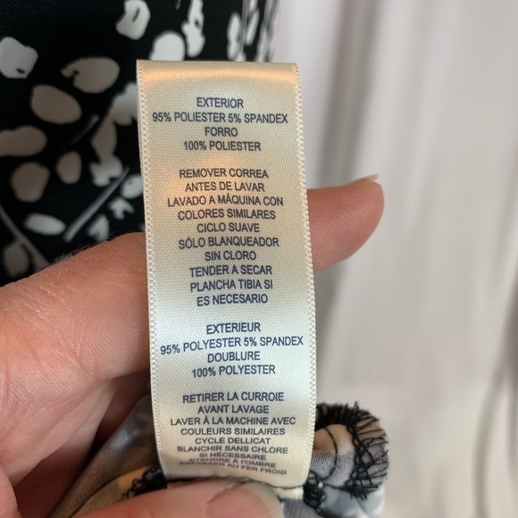 Harper Rose 3/4 Sleeve V Neck Fit and Flare Dress - Black / White - size 8 - Picture 8 of 10